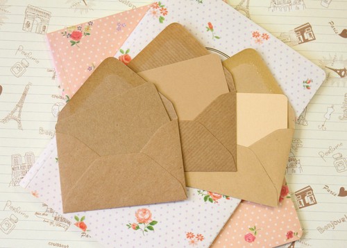 Kraft brown mini envelopes - kraft, &