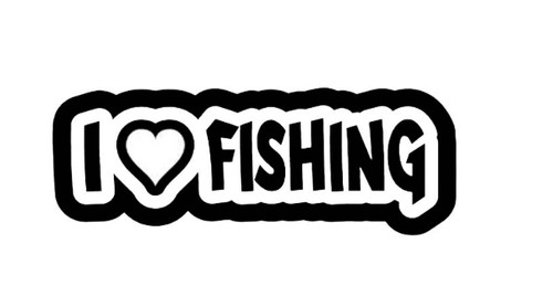 Love fishing vinyl decal - love,