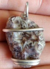 Gobi Desert Stone pendant Suiseki Viewing textured crystal mineral handmade