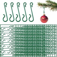 Christmas Tree Ornament Bauble Green Hooks Hanging Hangers Clip 100pc with case