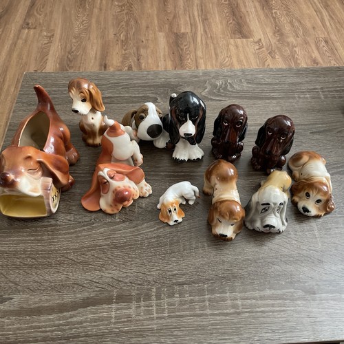 Vintage basset hound figurines - vintage,