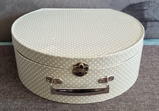 Round Dove Grey & White Polka