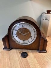 Vintage Art Deco 1930,s Smiths Enfield 8 Day Mantel Clock