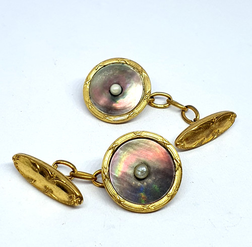 Antique cufflinks 9kt - antique,