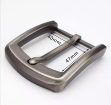 Silver Leather Belt Buckle -