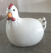 Small Country Kitchen Rustic Handmade Ceramic Chicken Hen Figure E253
