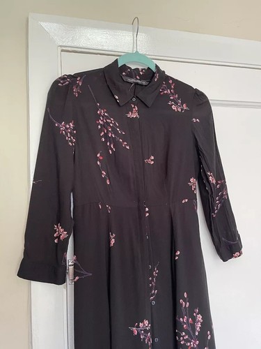 Zara black midi shirt dress - midi,
