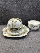 Crown Staffordshire Part Tea set - Colourful Fruit / Floral design (13 pieces)