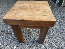 Very Heavy solid wood Small Unique coffee table 16" Tall