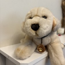 Vintage 1999 Anna Plush Club cream Labrador Dog Plush Soft leather tag  Puppy  