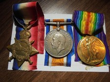 WW1 1915 Star medal trio - Pte - 1/5 Welsh Regiment.     (MAD/50)