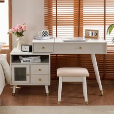 3-in-1 White Vanity Desk