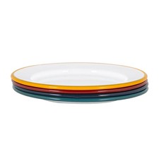 White Enamel Side Plates -