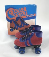 Blazer Quad Roller Skates Size UK 4 Womens Red Blue Vintage  80’s Disco Good Con