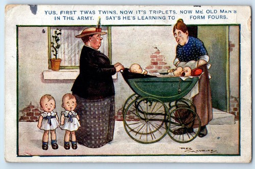 C1910 woman with - c1910's, triplets