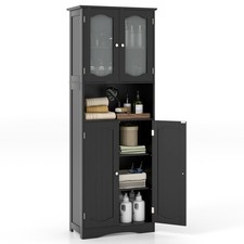 Tall Bathroom Black Storage