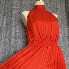 Women's Matalan Glam Event Occasion Pleated Orange Dress. Size UK 14 Brand New