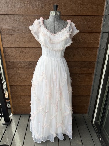 Vintage 80s white - white, pink