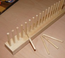 Peg Loom Small 450mm 1-row 18 pegs. For weaving wool, fleece, rags etc.