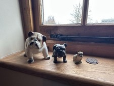 3 British Bulldog Figurines