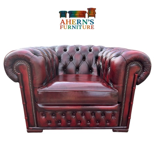 Oxblood leather chesterfield - leather,