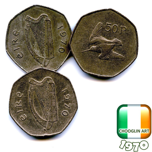 Set irish 1970 fifty - (x3),