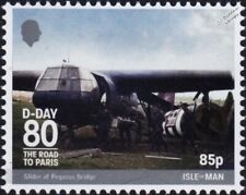 WWII D-Day 80: HORSA Glider Aircraft at Pegasus Bridge Stamp (2024 Isle of Man)