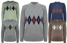 New Men Knitted V-Neck Argyle