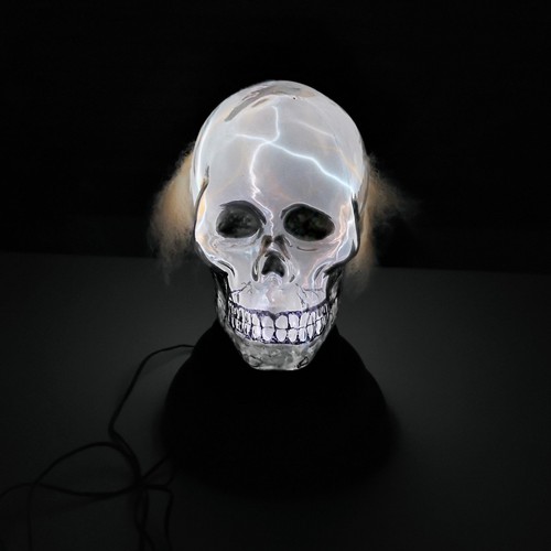 Vtg halloween glass skull - halloween,