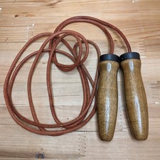 Skipping Rope Wood & Leather Vintage Style Fitness Equipment Jump