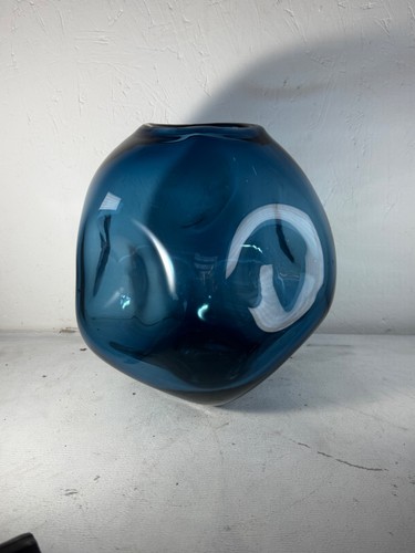 Hand blown glass - hand-blown, blue