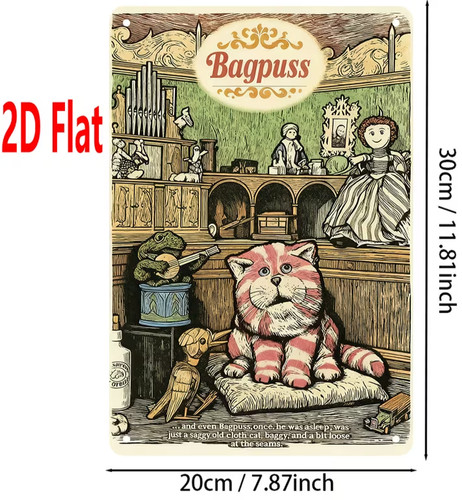 Bagpuss metal wall sign