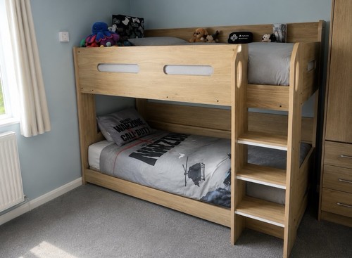 Children bunk bed brown wood - children's,