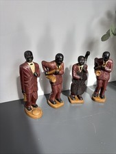 Four piece black figurine jazz band musician ornaments FREE POSTAGE