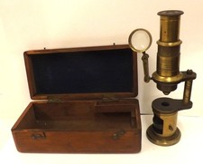 Antique Brass Field Microscope by Newton & Co, Fleet Street, London - Circa 1870