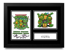 Greg Berg Signed A4 Framed Photo Display Autograph Ninja Turtles Donatello + COA