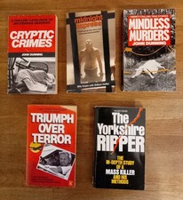 BOOK - Bundle Of X5 Vintage True Crime Paperback Books Yorkshire Ripper Murders 