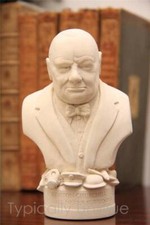 New Winston Churchill Handmade Small Bust Plaster Ornament Boxed British Made