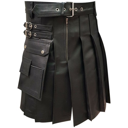 Mens black real - real, leather