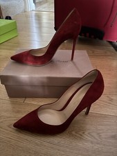 Gianvito Rossi 105 Stiletto Heels Red Suede Size 41 Uk 7 New In Box ASO Kate