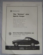 1953 Bristol 404 Sports Coupe Original advert No.1