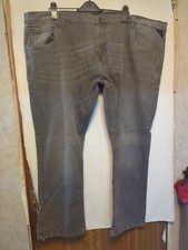 Mens Grey Cotton Jeans by Kangol New Without Tags Waist 50" Leg 30" Soft Denim