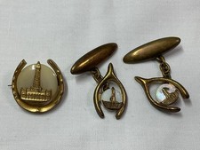 Jewellery Fantastic Circa 1920s, His & Hers Souvenir Brooch/Cufflinks, Blackpool