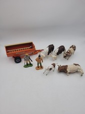 Britains Farm Howards Rotaspreader, Cows & Figures, Some Damage. 1970s & 1980s.