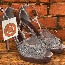 Silver Satin Party Shoes by