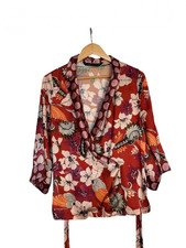 ZARA Satin FLORAL Wrap KIMONO