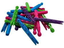 48 Strong Dolly Pegs | Durable Plastic Laundry Washing Clothes Line Coloured Peg