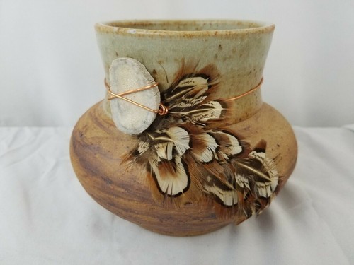 Pottery vase vessel with - pottery,