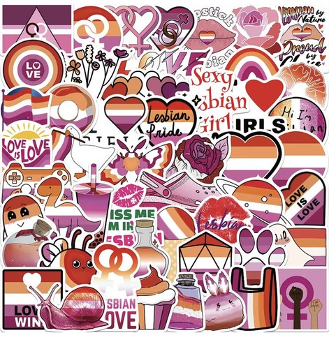 Lesbian vinyl stickers - 50, x