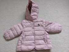 Zara Baby Girl Pink Puffer Jacket 9-12 Months Disney Mickey Mouse Lining 